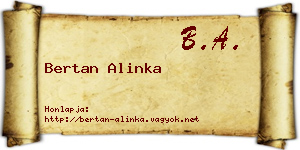Bertan Alinka névjegykártya